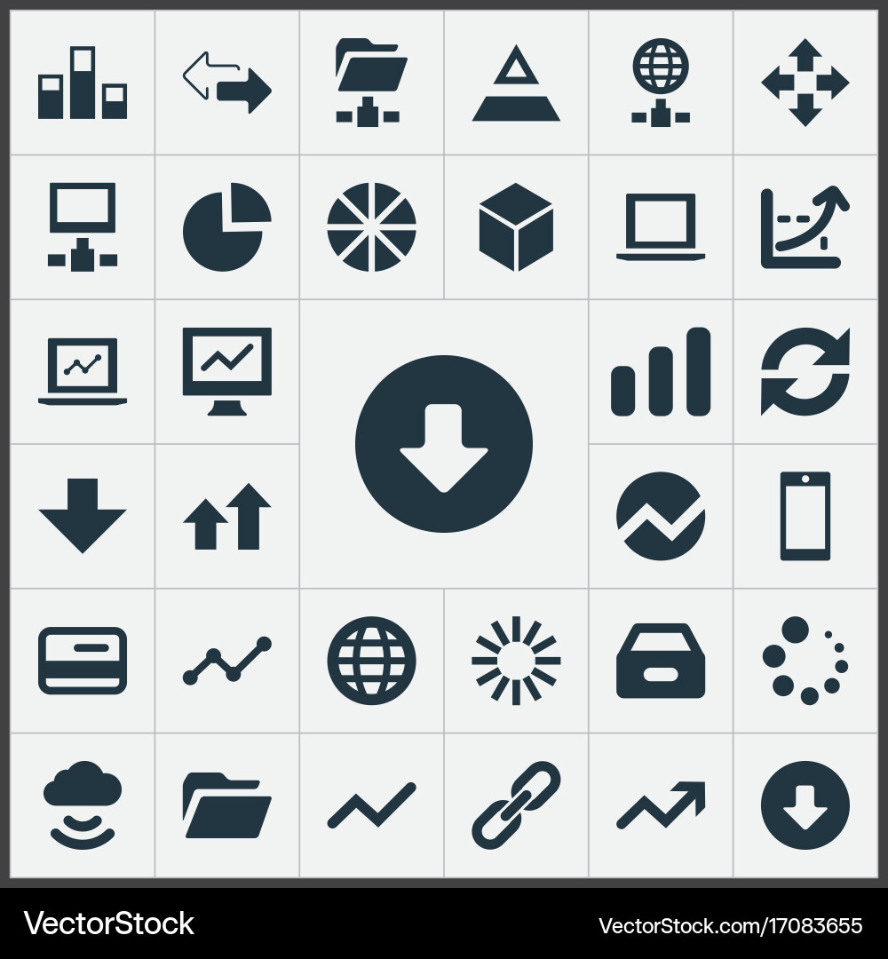 Set of simple analysis icons Vector Image