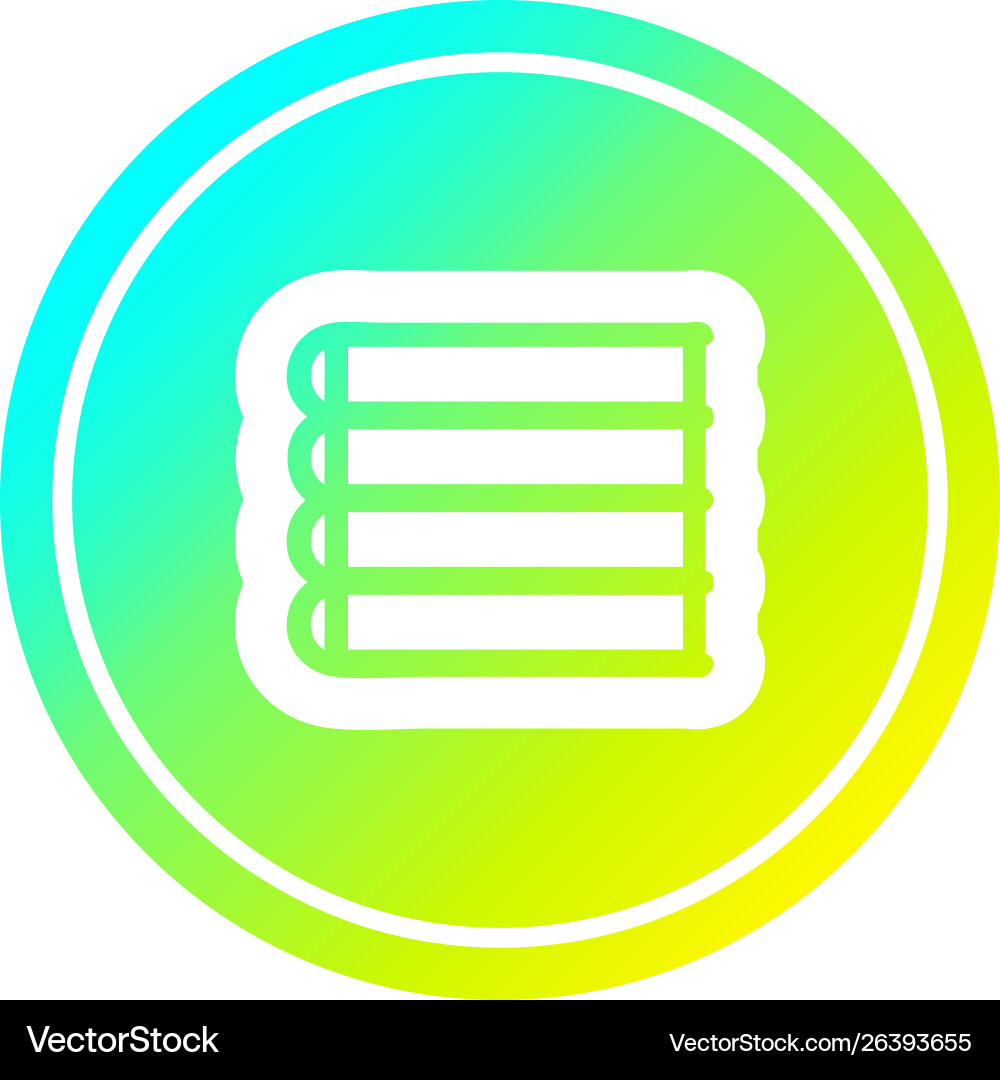 Stack books circular in cold gradient spectrum vector image