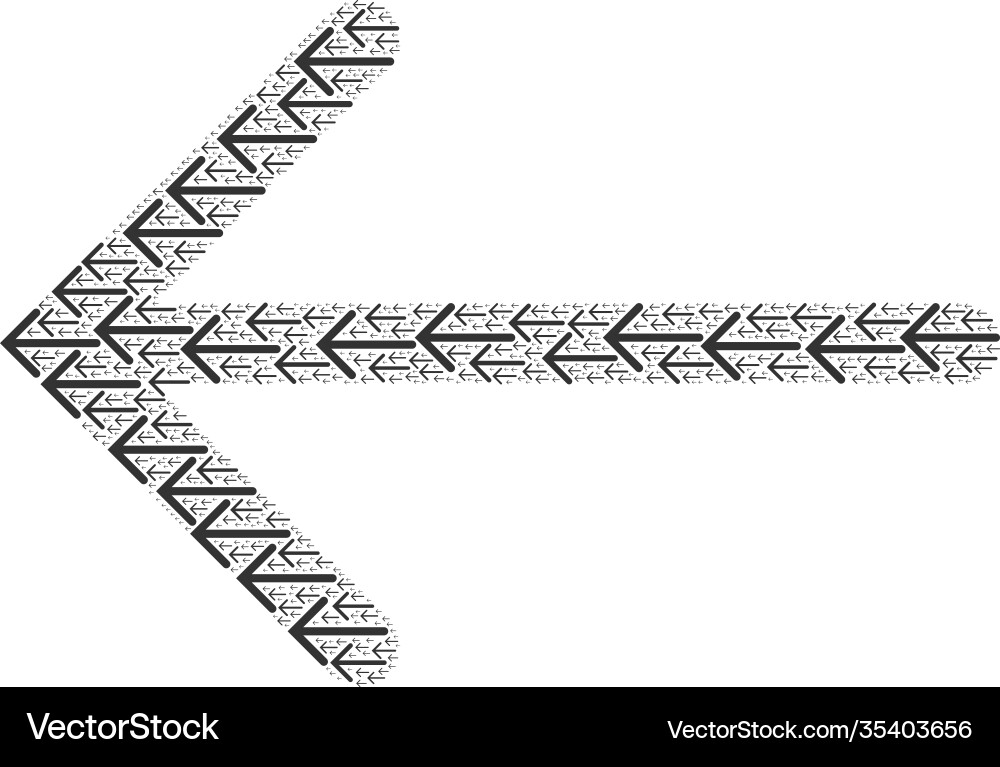 Arrow left fractal mosaic itself items Arrow left fractal mosaic itself items vector image