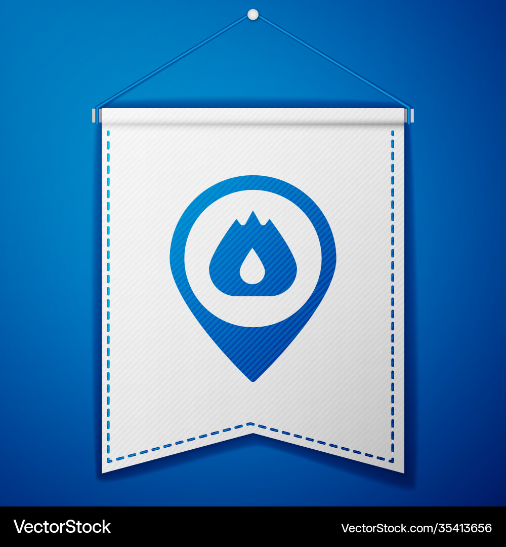 Blue map pointer with fire flame icon isolated Blue map pointer with fire flame icon isolated vector image