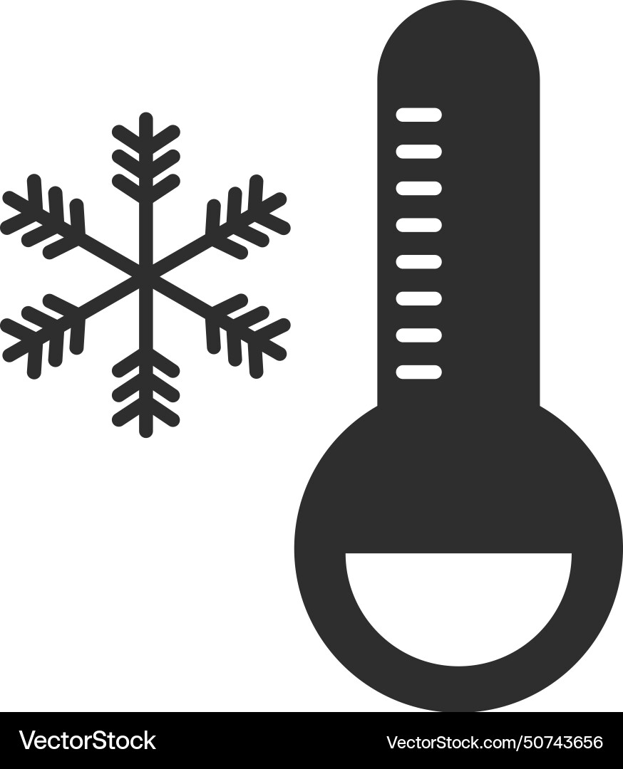 Cold temperature black icon snowflake Cold temperature black icon snowflake vector image