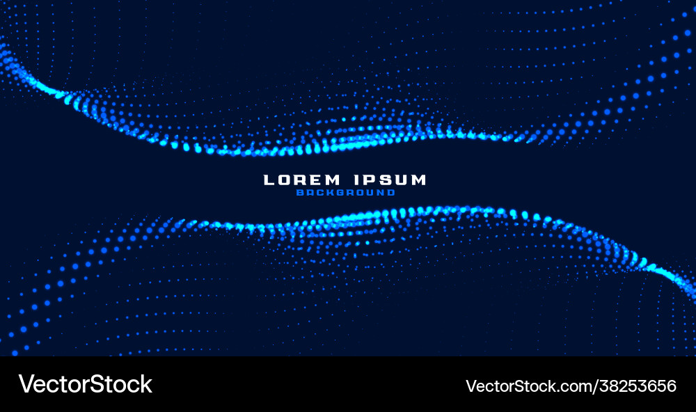 Digital particle background in blue glowing color Vector Image