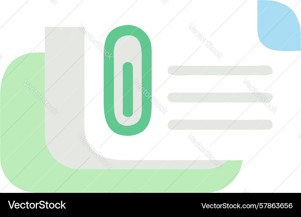 Document with paperclip for attached organized Vector Image