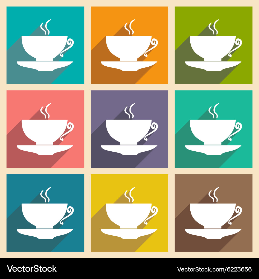 Flat with shadow concept and mobile application vector image