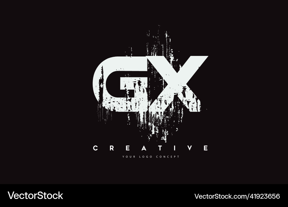 Gx g x Grunge Pinsel Buchstaben Logo Design in weiß Gx g x Grunge Pinsel Buchstaben Logo Design in weiß vektorbild