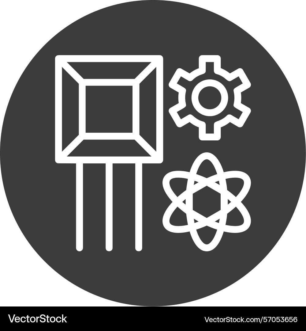 Quantum simulator line circle style icon design Vector Image