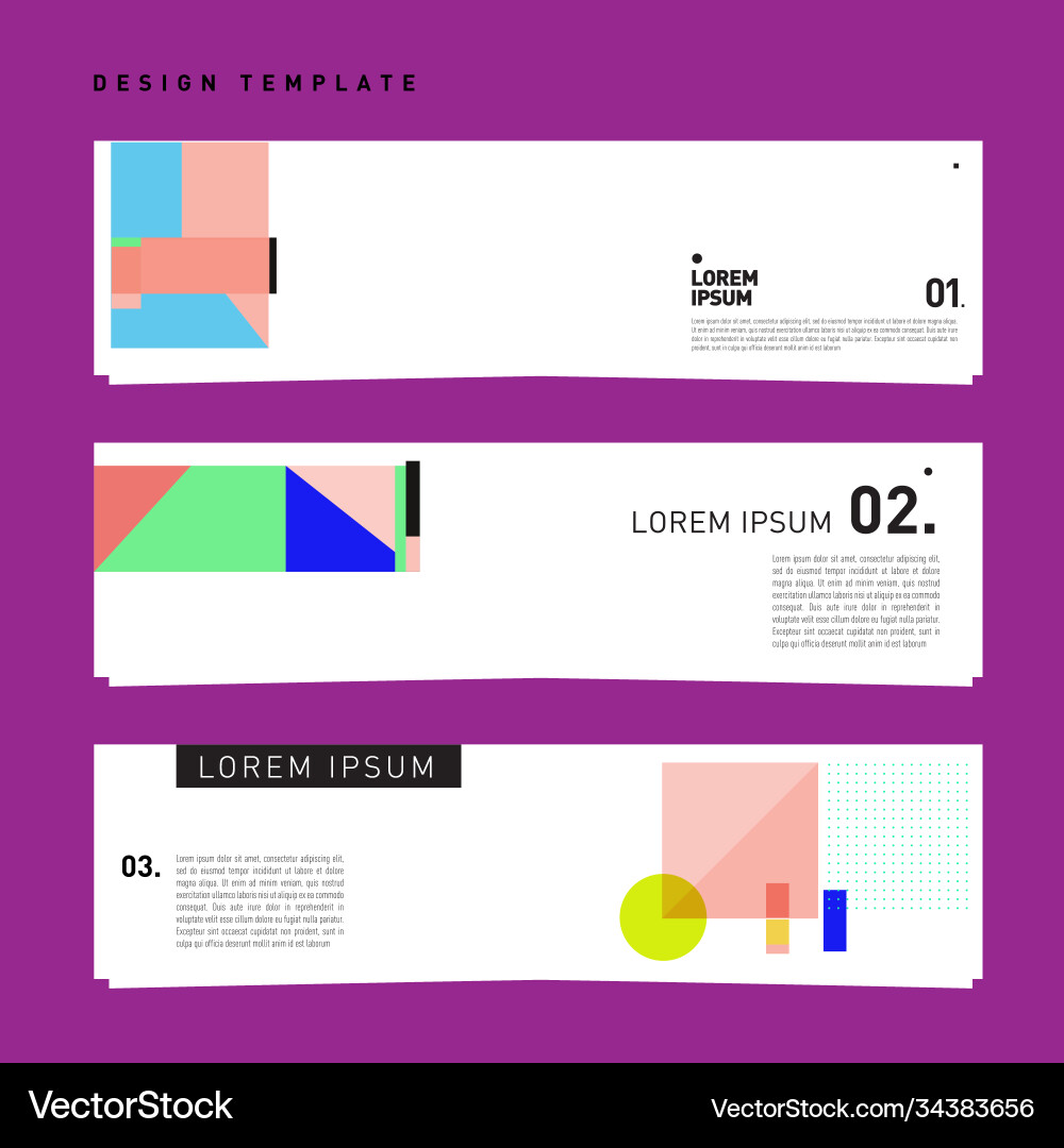 Set abstract banner web design template retro Vector Image
