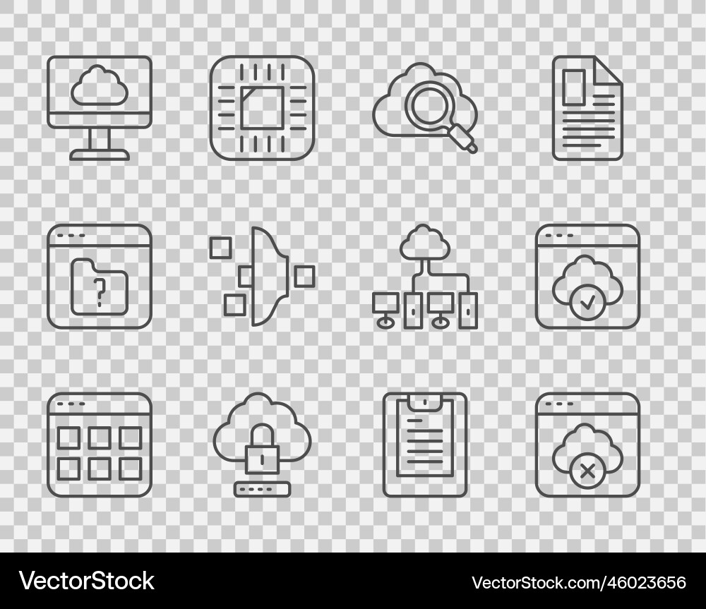Set line browser files failed access cloud Set line browser files failed access cloud vector image