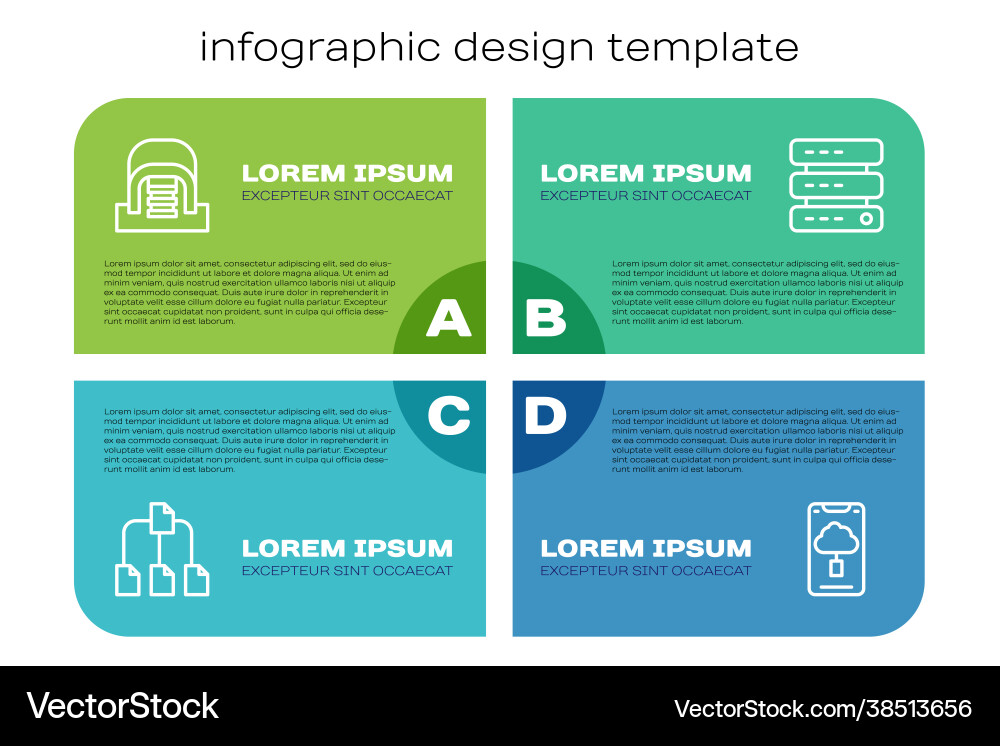Set line folder tree hangar with servers cloud Set line folder tree hangar with servers cloud vector image
