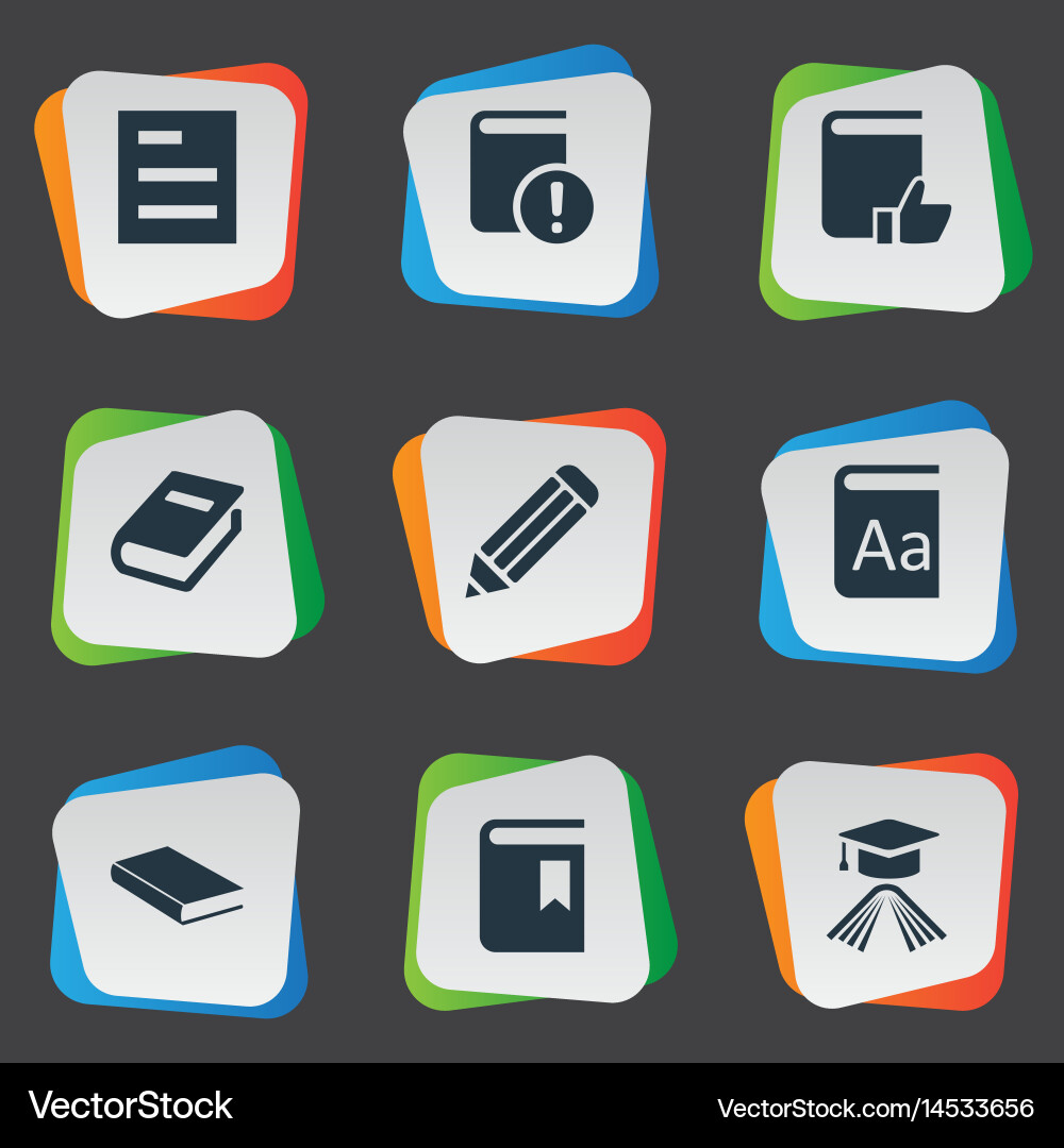 Set of simple reading icons vector image