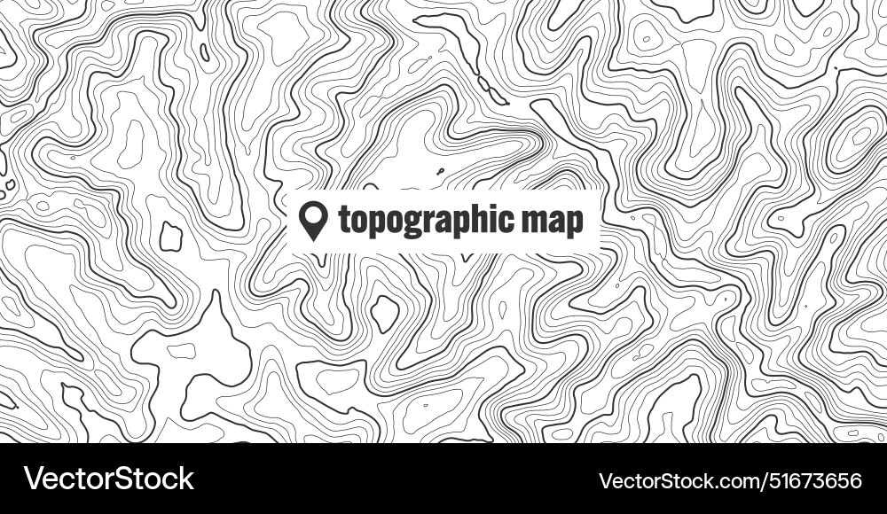 Topographic map with contour lines geographic Topographic map with contour lines geographic vector image