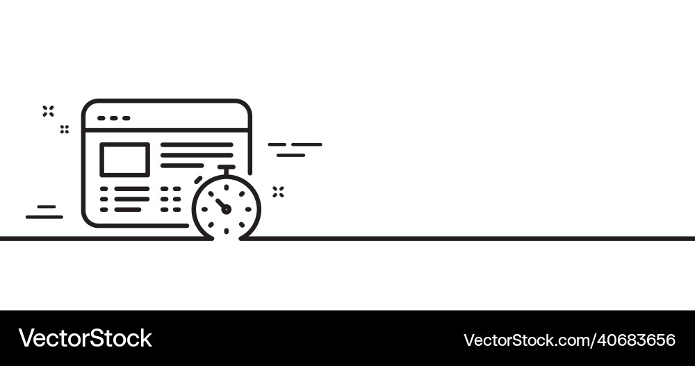 Web timer line icon online quiz test sign vector image