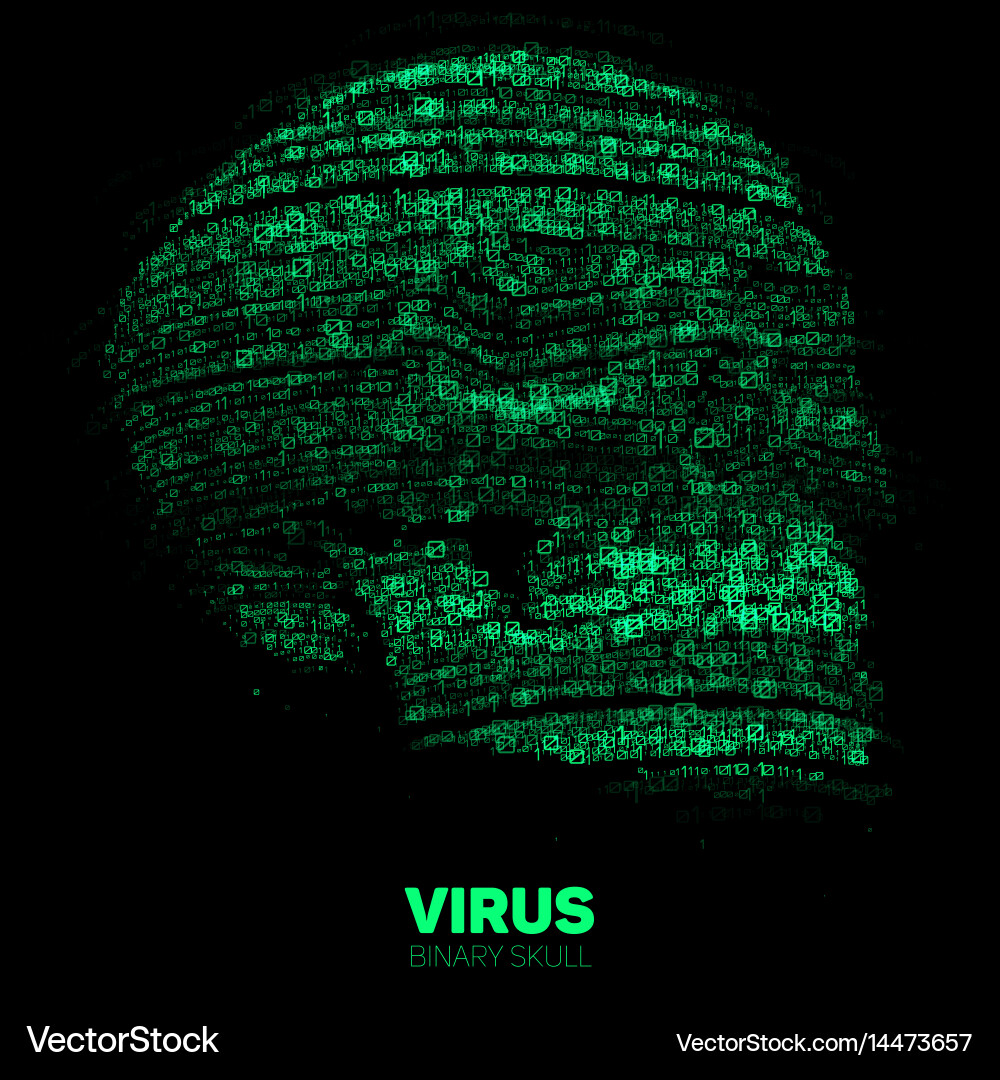 Binary Skull: Digital Security vector image