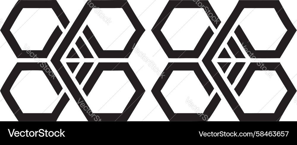 Bold Interlocking Hexagonal Pattern Vector Image