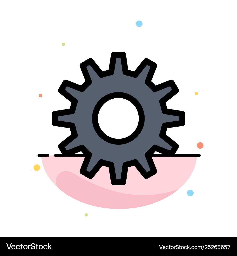 Cogs gear setting abstract flat color icon Cogs gear setting abstract flat color icon vector image