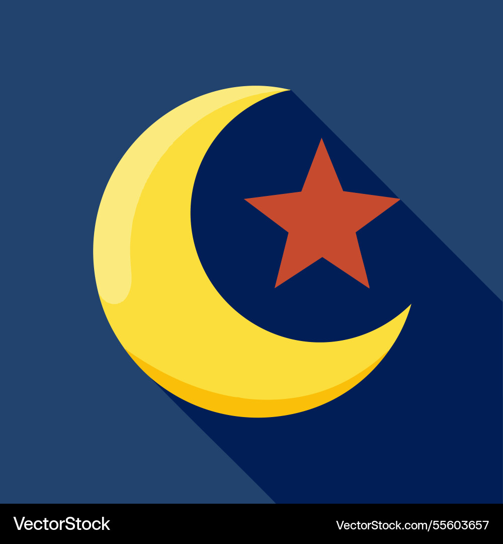 Crescent moon and star Crescent moon and star vector image