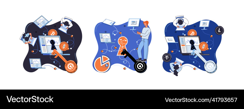 Cryptocurrency exchange platform and blockchain Vector Image