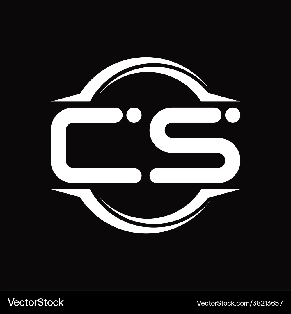 Cs logo monogram with line style design template vector image