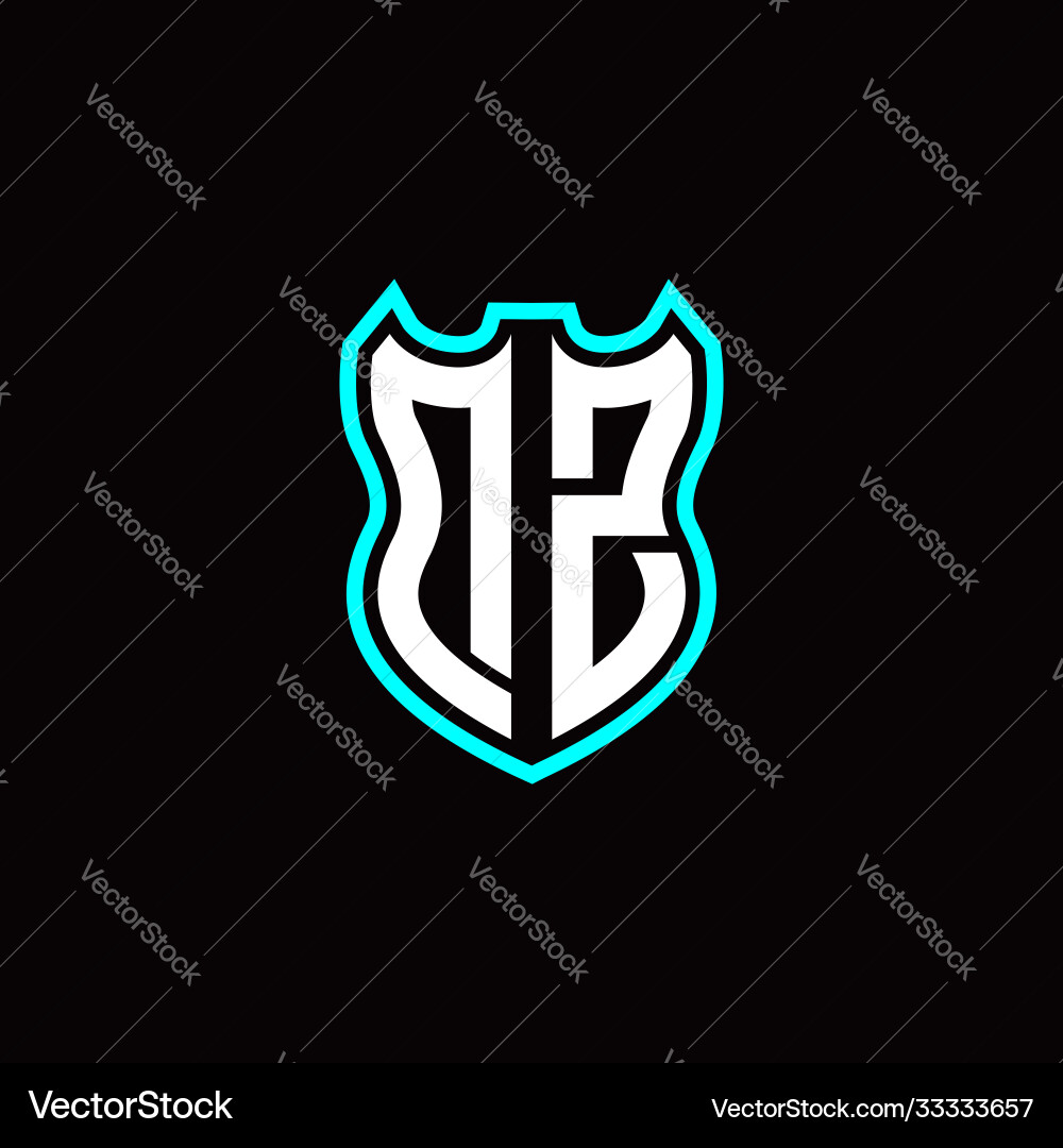 D z initial logo design with shield shape D z initial logo design with shield shape Vector Image