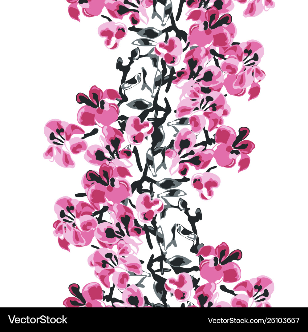 Elegant seamless pattern with sakura flowers Vector Image