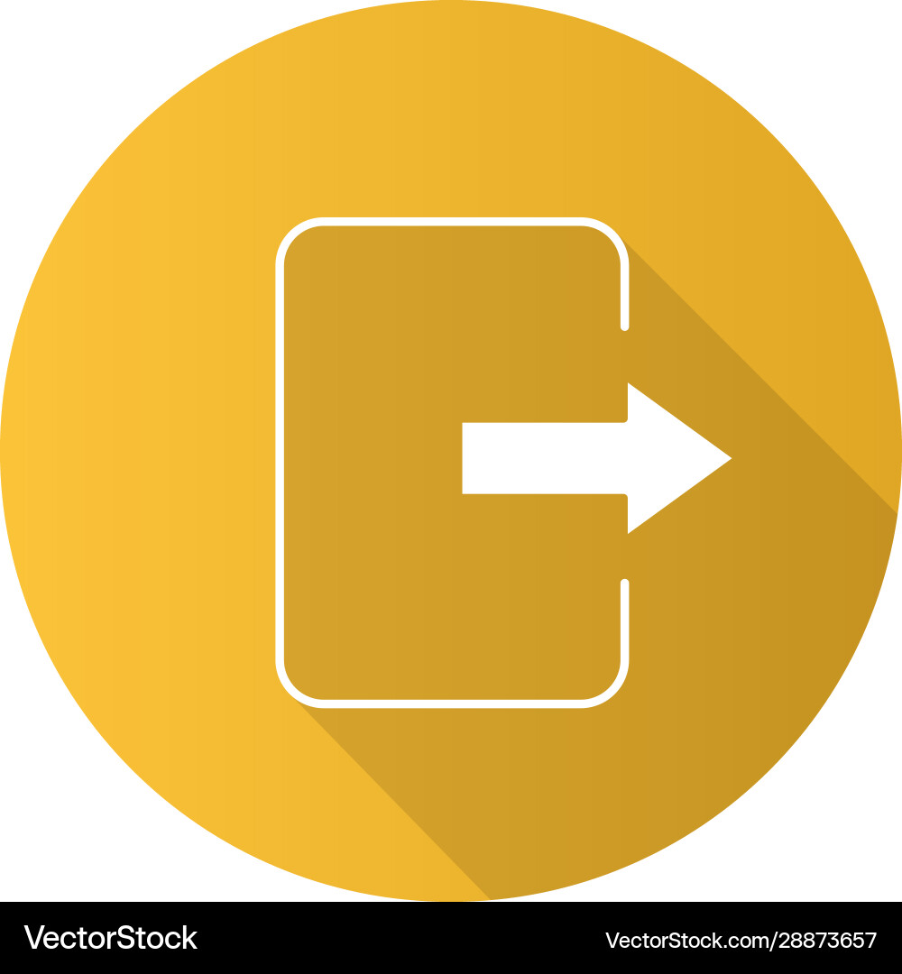 Exit button flat design long shadow glyph icon Vector Image