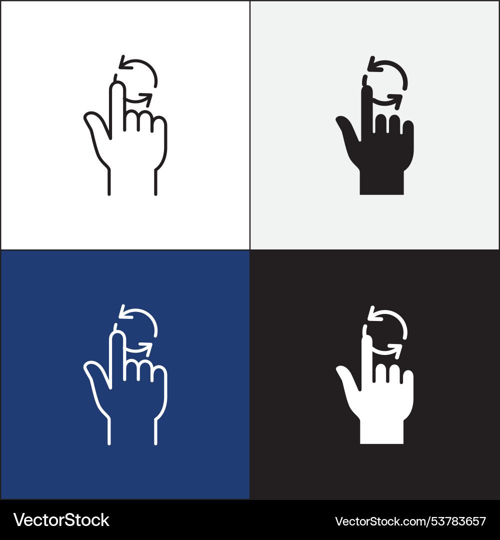 Finger touch screen gesture icon set click Finger touch screen gesture icon set click vector image