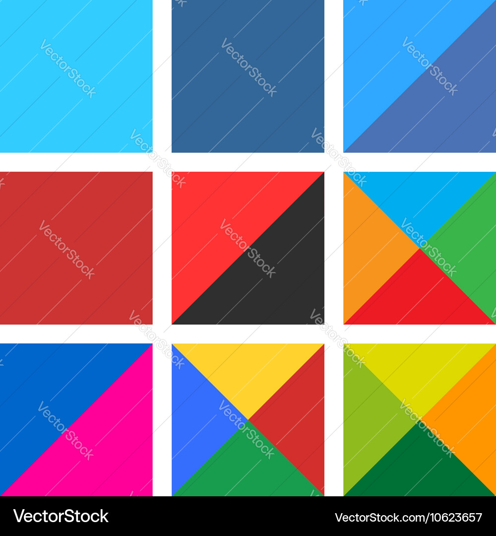 Flat blank square icon set web button vector image