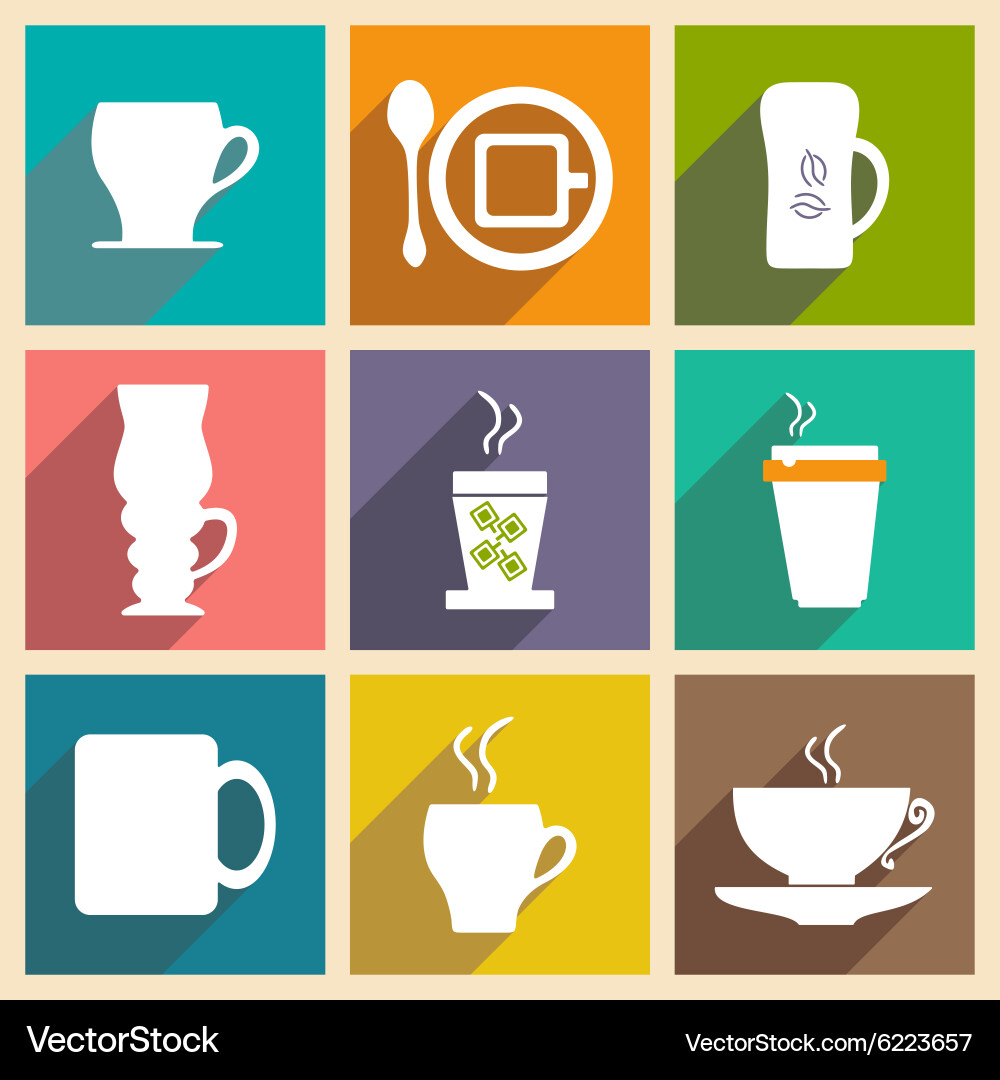 Flat with shadow concept and mobile application vector image