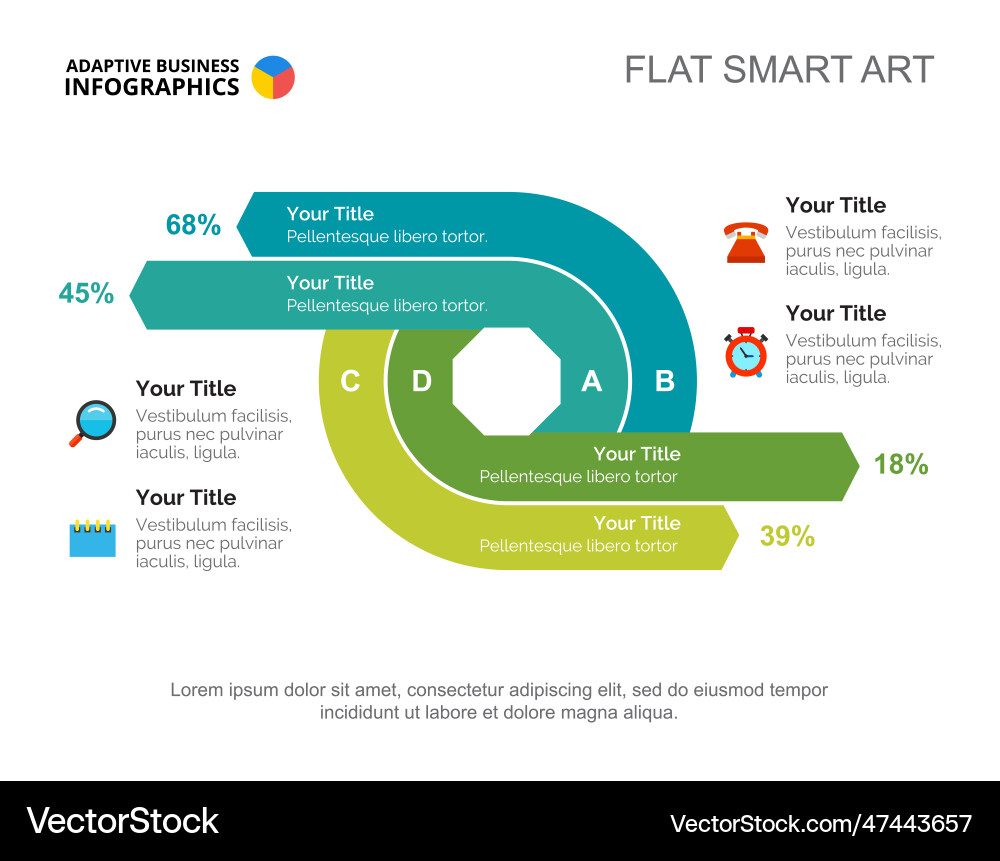 Four options progress slide template Four options progress slide template vector image
