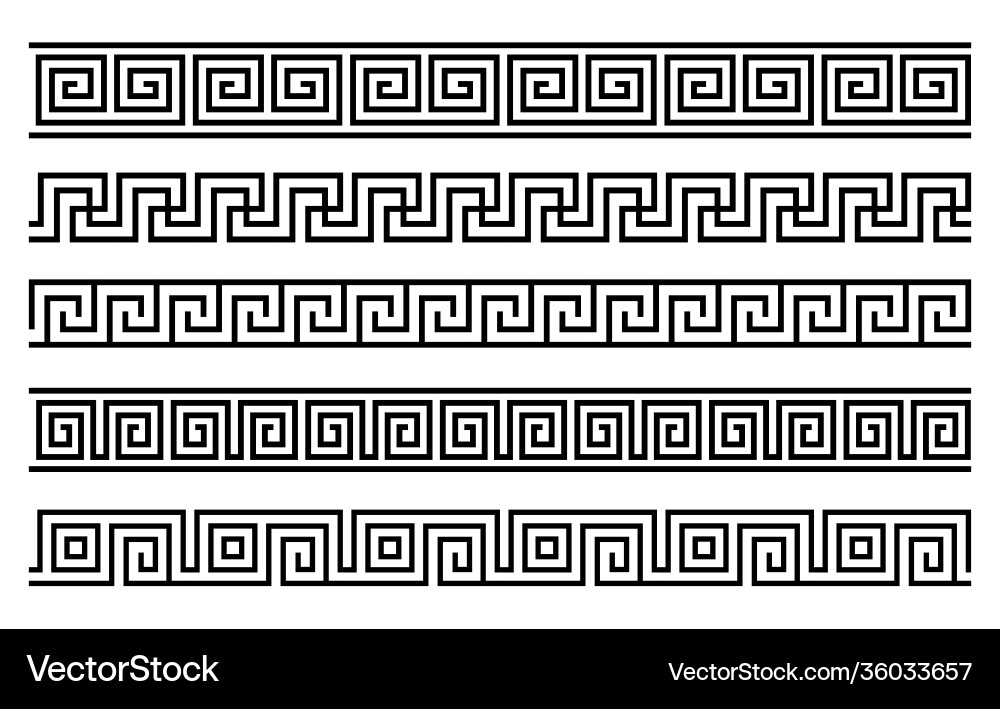 Greek Meander Pattern - Decorative Ornament vector image