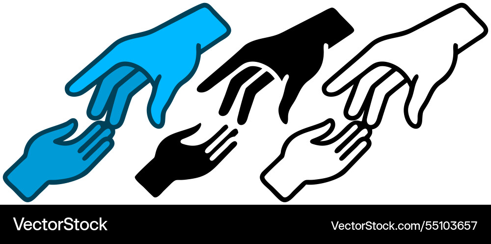 Helping hands unity support assistance collabor Helping hands unity support assistance collabor vector image