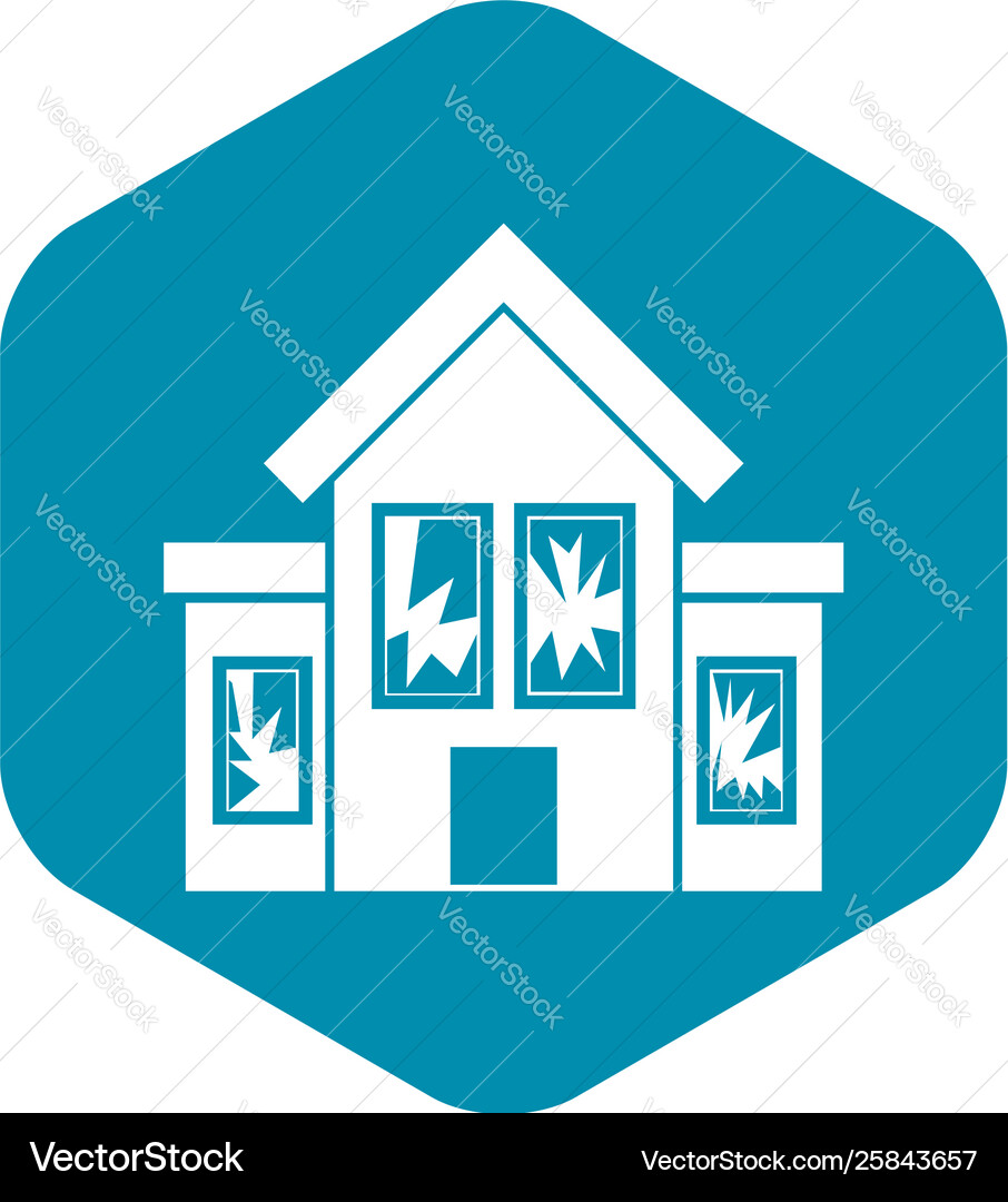 House with broken windows icon simple style Vector Image