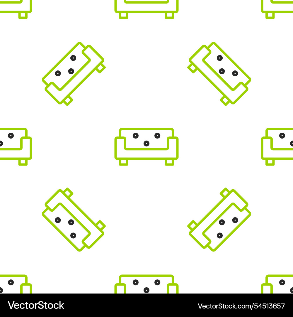 Line sofa icon isolated seamless pattern on white Line sofa icon isolated seamless pattern on white Vector Image