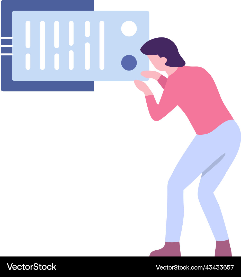 Man working on data integration icon Vector Image