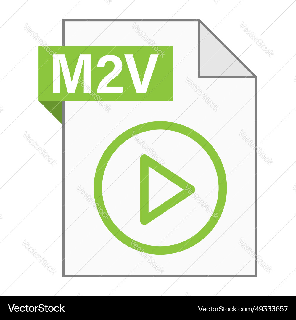 Modern flat design of m2v file icon for web Modern flat design of m2v file icon for web vector image