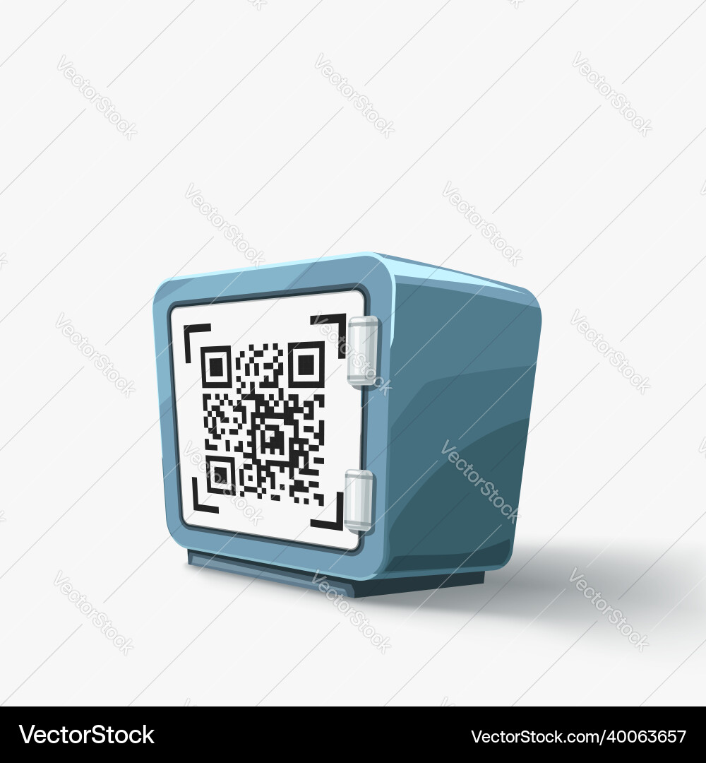 Modern secure cold digital wallet qr code Modern secure cold digital wallet qr code vector image