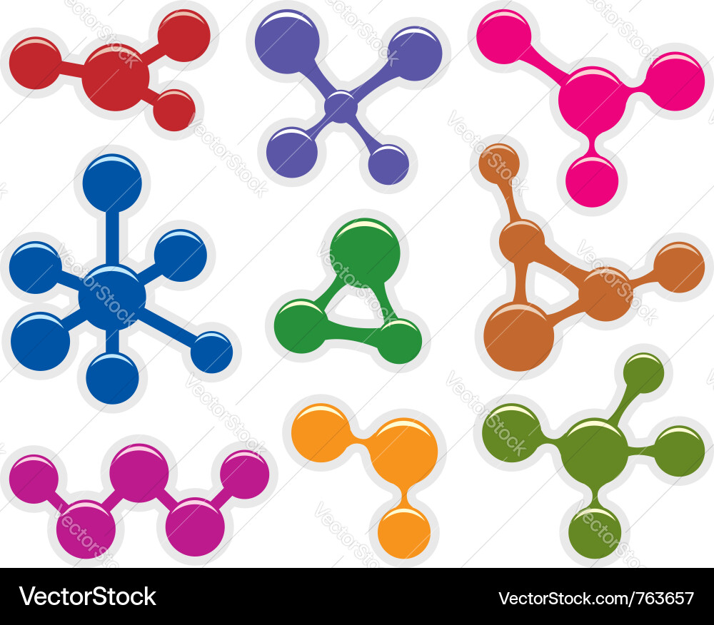 Molecular Structure Icon Set Vector Image