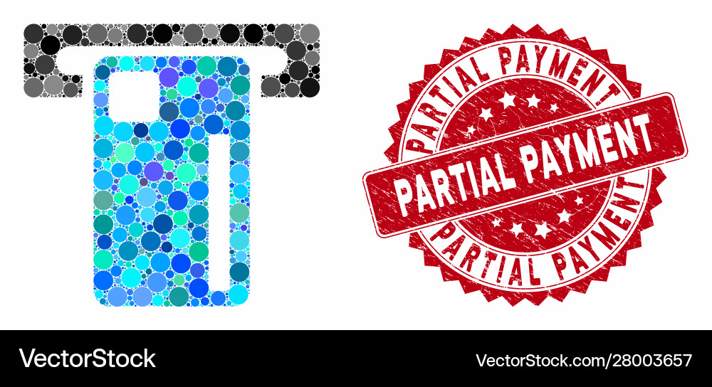 Mosaic atm machine with distress partial payment Mosaic atm machine with distress partial payment vector image