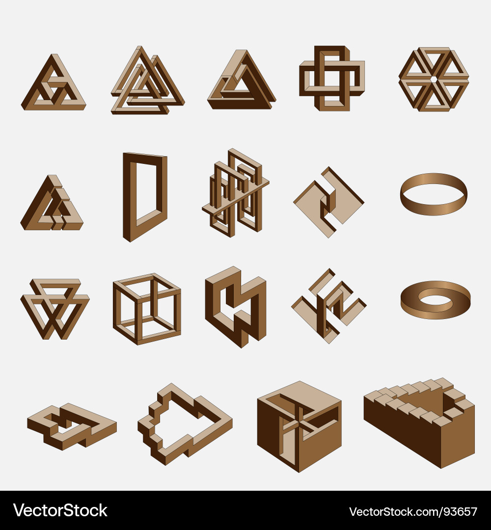 Optical Illusions - Geometric Paradoxes Vector Image
