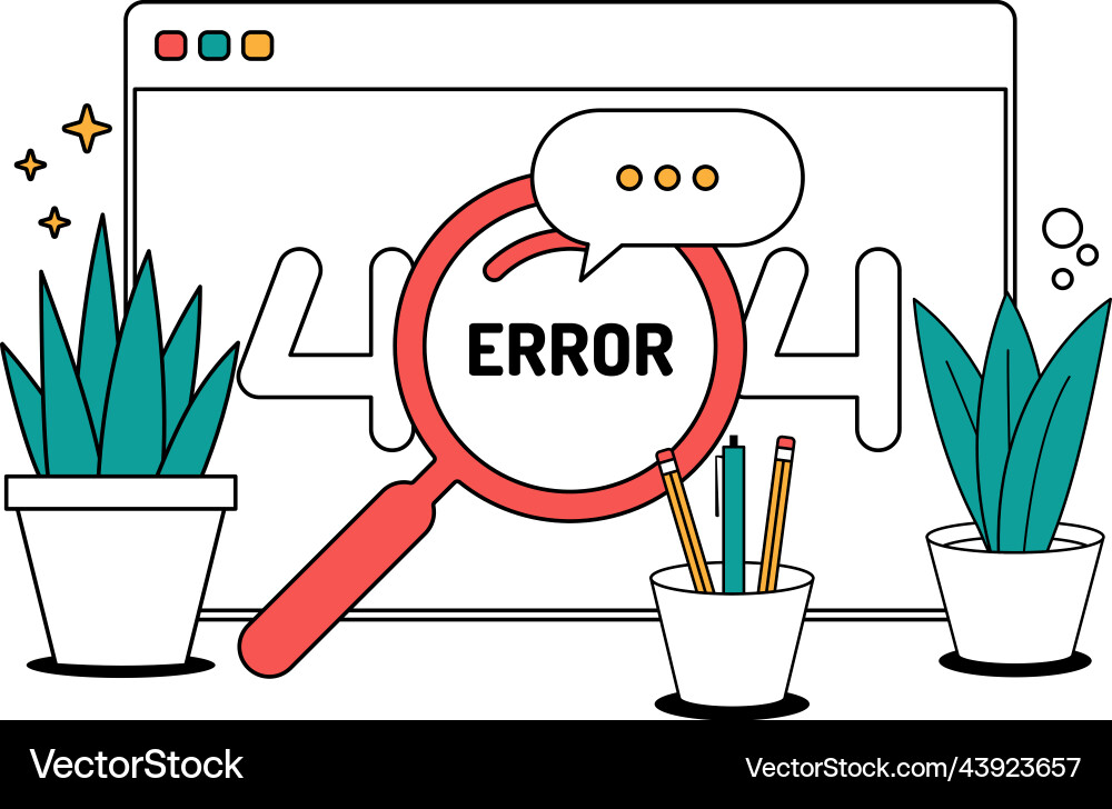 Page not found 404 design error icon outline vector image