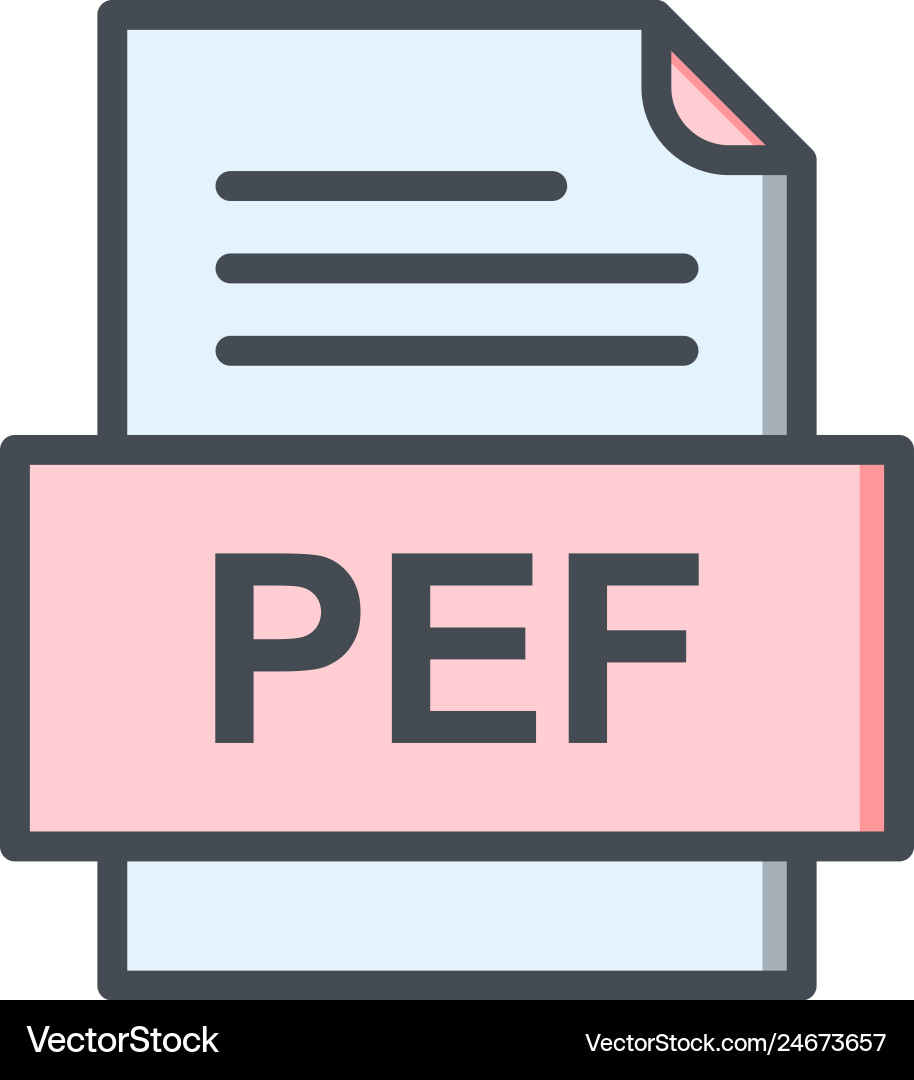 Pef file document icon vector image