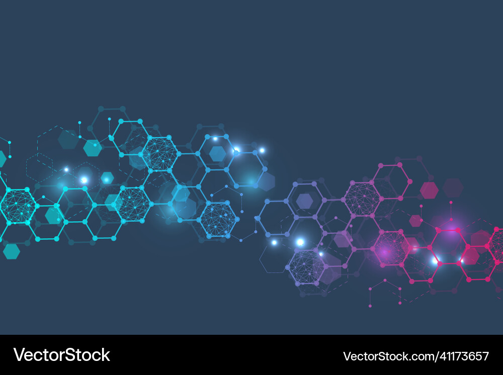 Science network pattern connecting lines and dots vector image