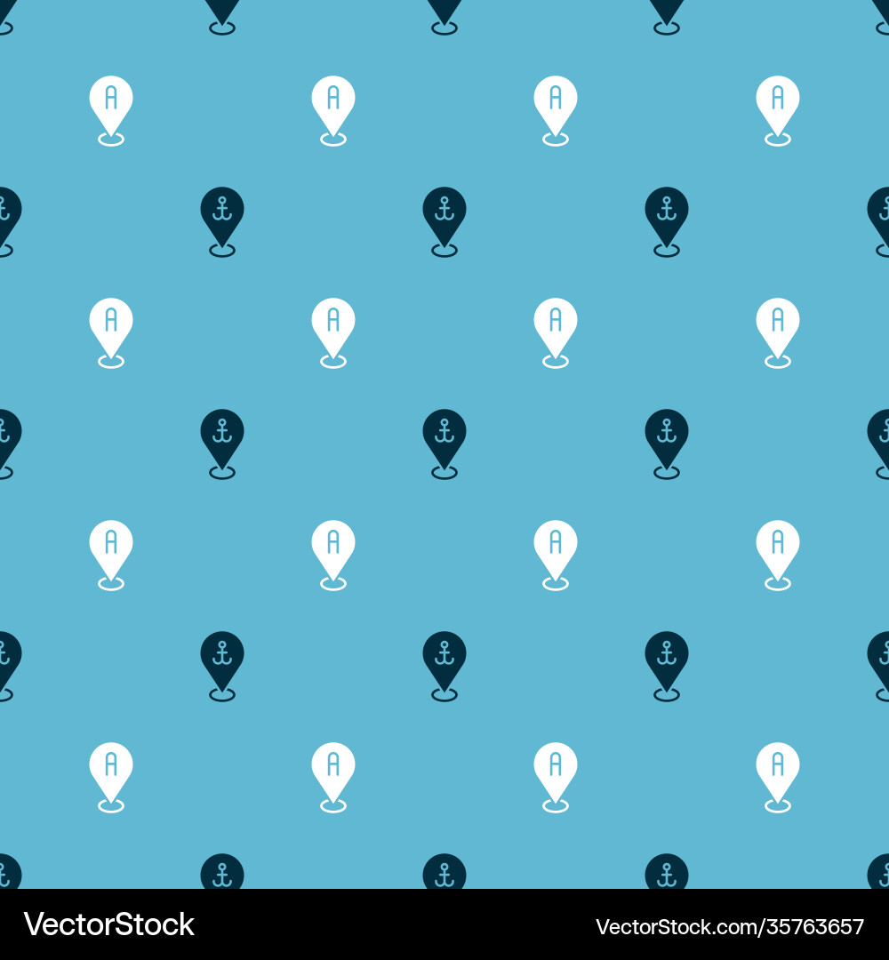 Set location with anchor and on seamless pattern Set location with anchor and on seamless pattern vector image