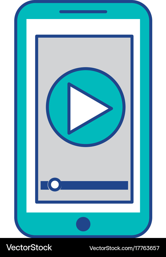 Smartphone player button app connection internet vector image