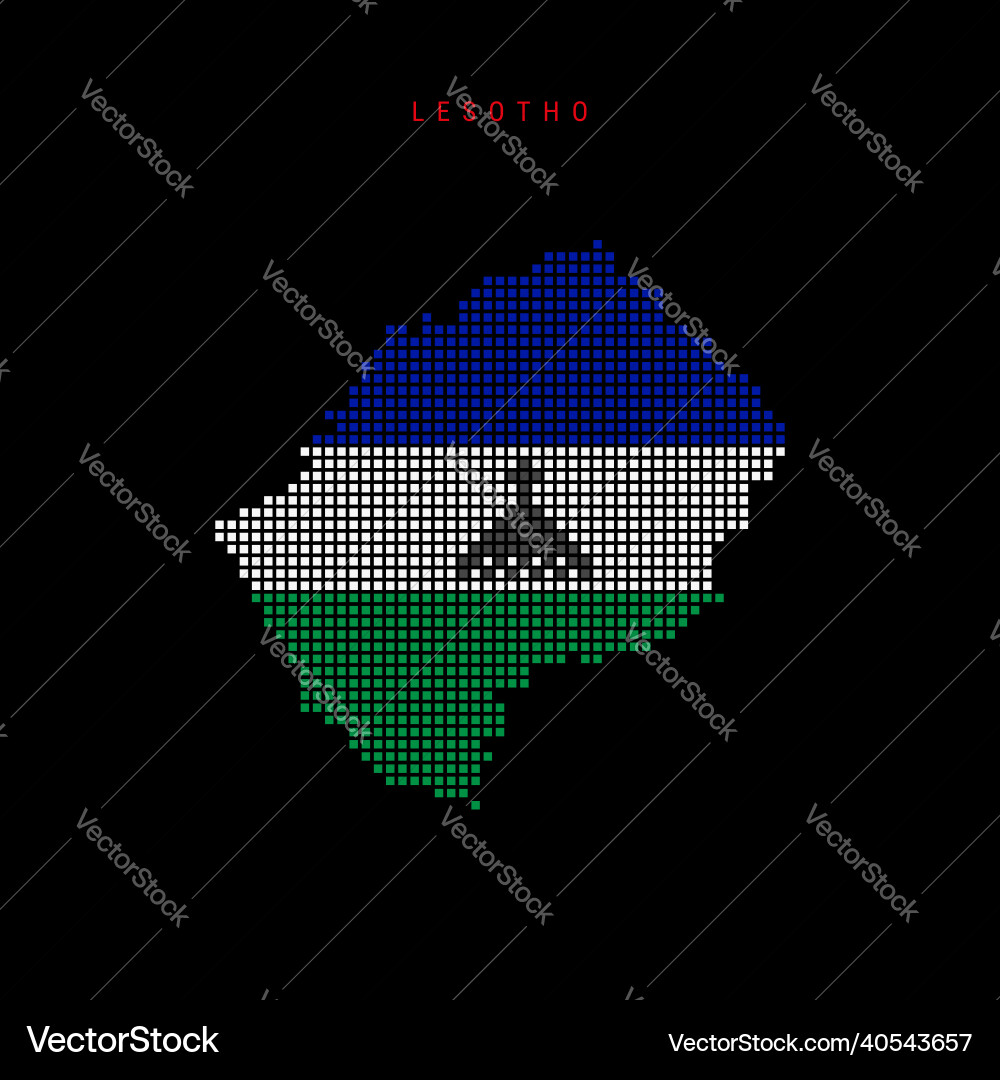 Square dots pattern map of lesotho kingdom Vector Image
