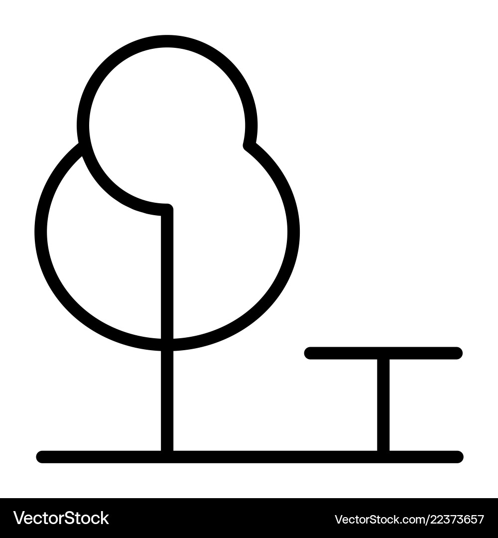Tree and bench line icons 48x48 simple minimal Tree and bench line icons 48x48 simple minimal vector image