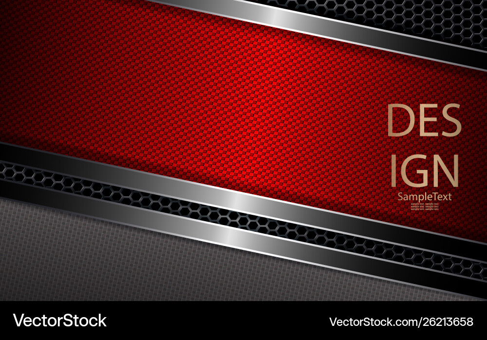 Abstract dark mesh design with a red corrugated vector image