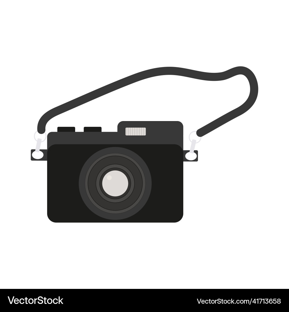 Black camera on a white background for use in web Black camera on a white background for use in web vector image