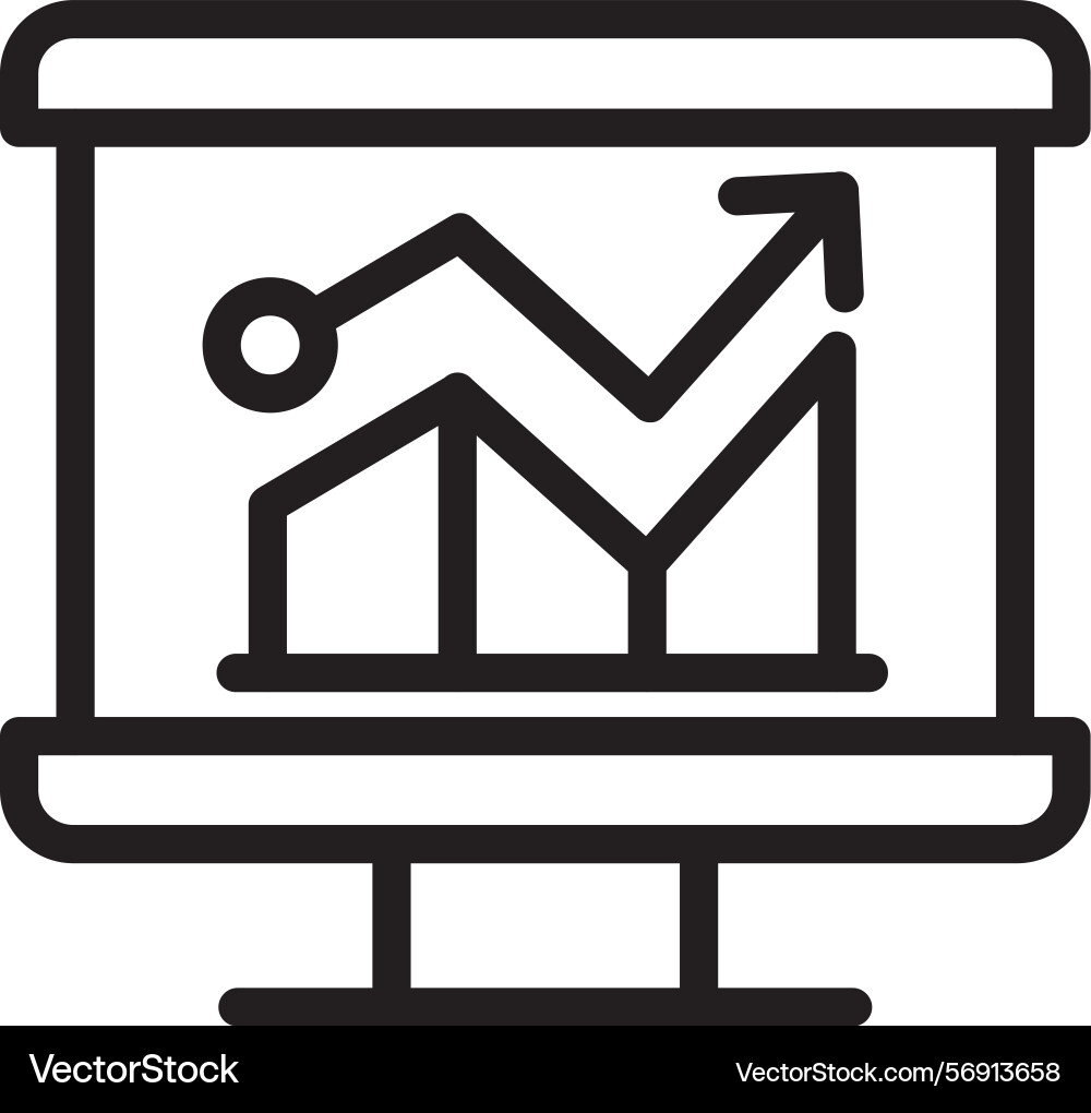Chart area linear style icon design Vector Image