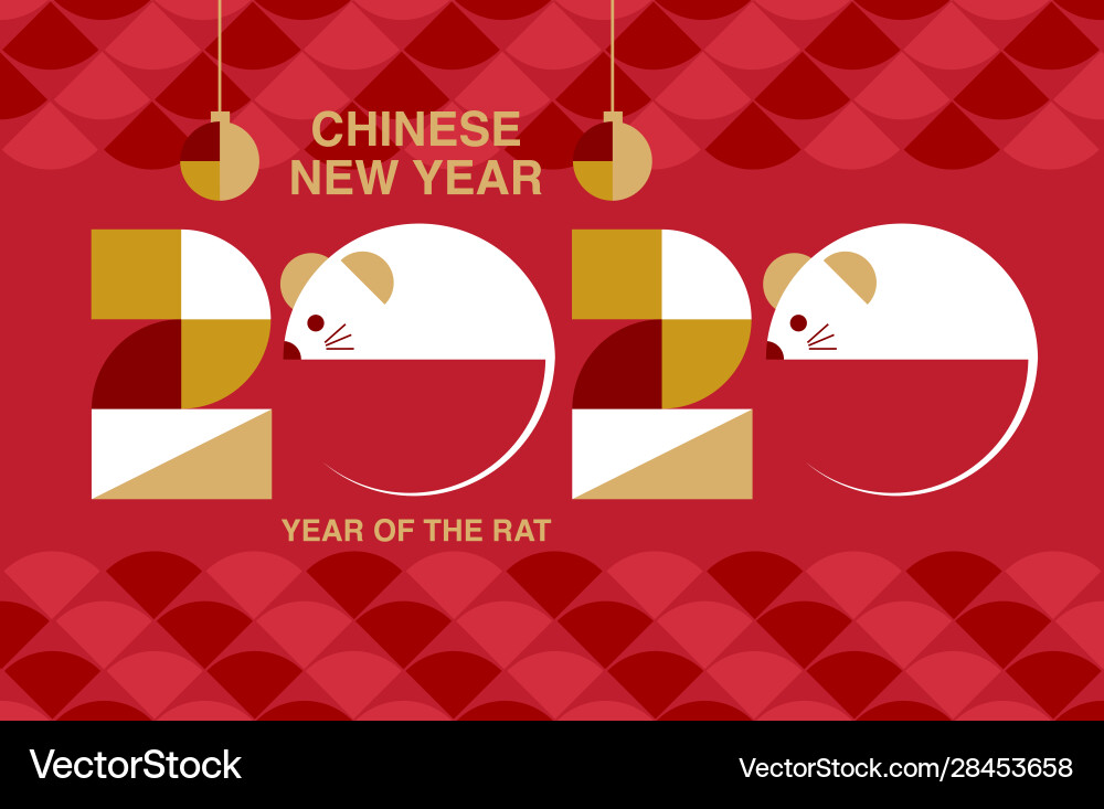 Chinesisches neues Jahr 2020 - Rat Feier Vektorbild